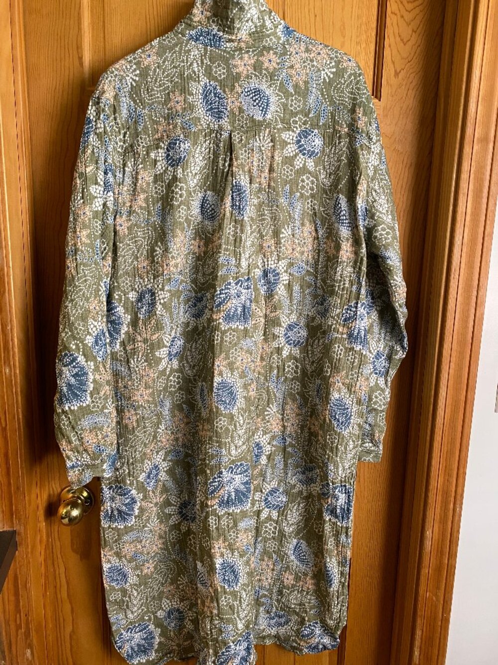 Rip Skirt Hawaii Travel Dress Womens XXL Long La Boheme Olive Green Beach Gauze - Picture 3 of 7